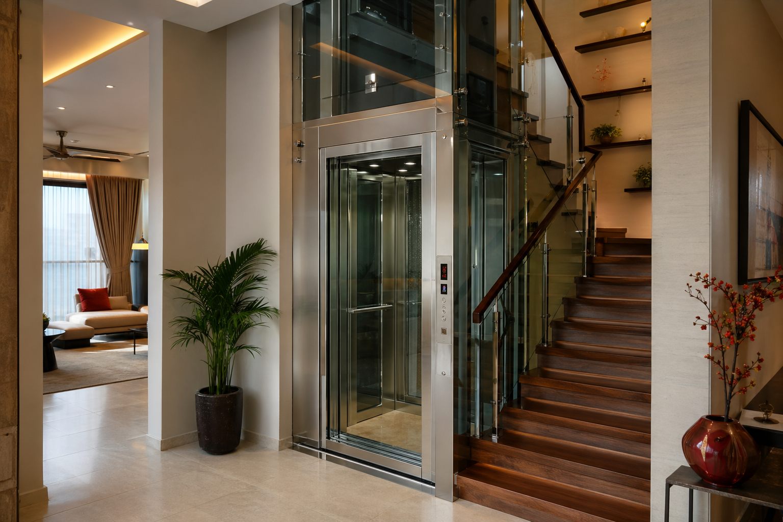 Premium home interior suitable for a home lift